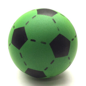 Softbal foam – voetbal print – groen – zacht – 20 cm – speelgoed ballen