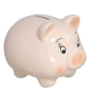 Spaarpot Varken – dieren thema – 8 x 10 x 9 cm – roze – keramiek – kinderen