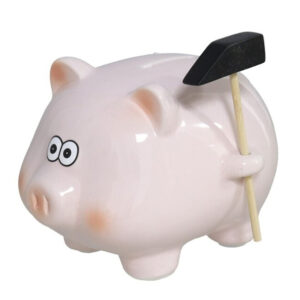 Spaarpot Varken – met hamertje – dieren thema – 11 x 11 x 14 cm – roze – keramiek – kinderen
