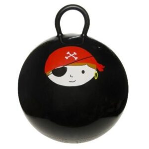 Skippybal zwart met piraten print – D45 cm – voor jongens – Skippyballen