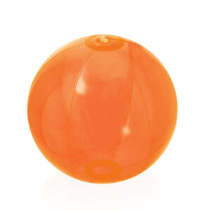 Opblaasbare strandbal plastic – transparant oranje – D28 cm – Strand buiten zwembad speelgoed