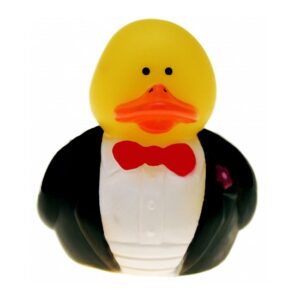 Bruidegom badeendje – rubber – 5 cm – Huwelijk/bruiloft cadeau