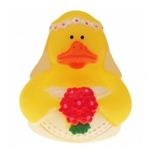 Bruid badeendje – rubber – 5 cm – Huwelijk/bruiloft cadeau