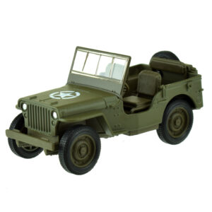 Speelgoed USA Army Jeep auto – legergroen – die-cast metaal – 11 cm – Model Willys