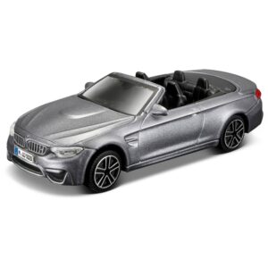 Modelauto BMW M4 – cabrio – metallic zilver – schaal 1:43 – schaalmodel – speelgoedauto
