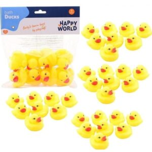Badeendjes – 40x stuks – geel – rubber – 6 cm – badspeelgoed