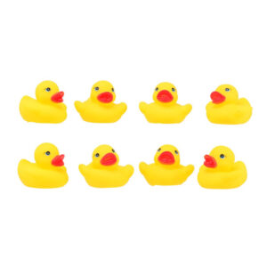 JohnToy Badeendjes – 8x stuks – geel – rubber – 6 cm – badspeelgoed