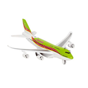 Speelgoed vliegtuig met licht en geluid – groen – 19 cm – pull back motor – kinderen