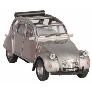 Modelauto Citroen 2CV – zilver – open – schaal 1:36 – schaalmodel auto