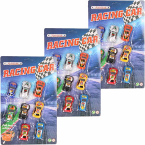 Speelgoed race auto – 24x st – gekleurd – pullback – speel autootjes