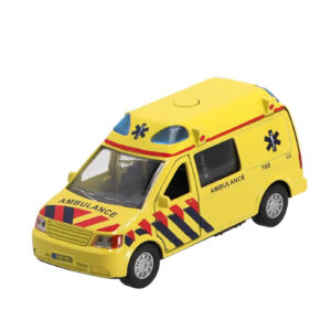 Kids Globe Speelgoed ambulance auto – pullback speelgoedauto – voorzien van licht en geluid